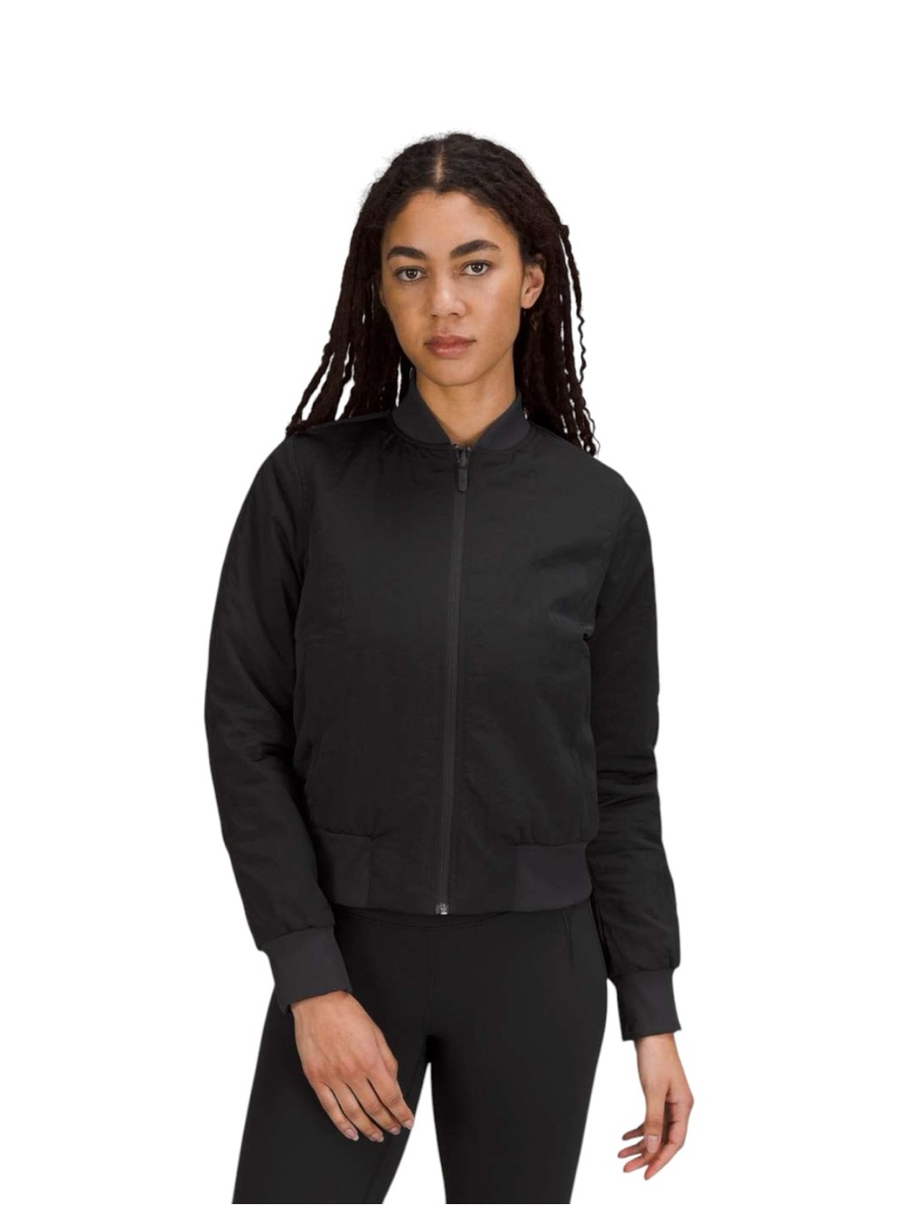 Lululemon Non-Stop Bomber Jacket Textured
Black W4CBYS size 8 Reversible
